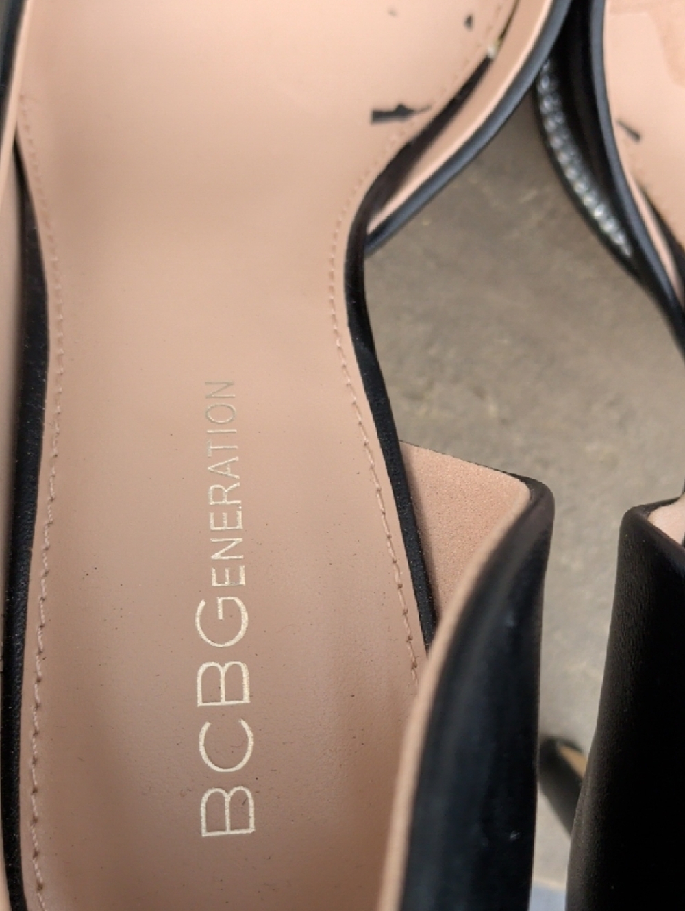 BCBGeneration Black D'Orsay Pointed Toe Pumps with Metallic Trim - Picture 14 of 15